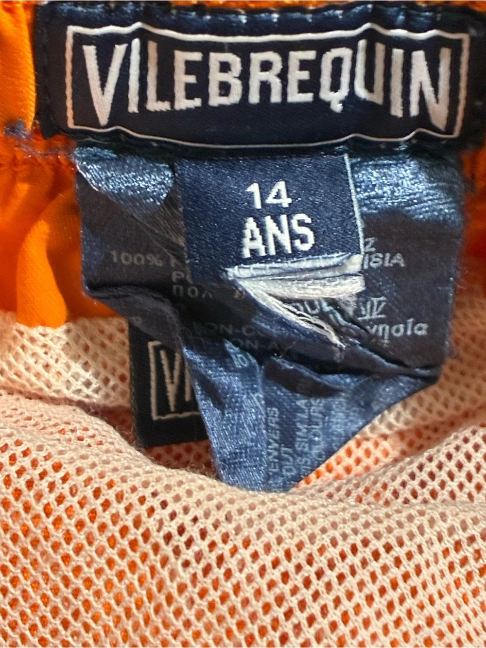 Vilebrequin Swim Trunks Orange Sea Turtle